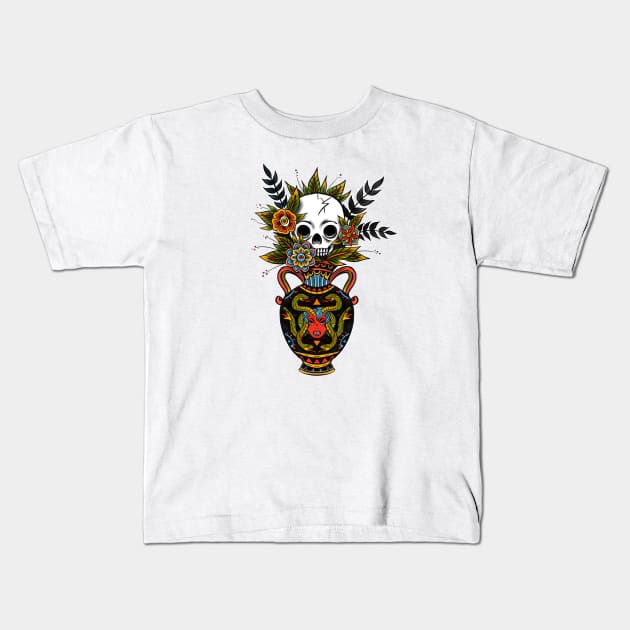 Mrs. Bouquet - traditional tattoo design - color Kids T-Shirt by RudeOne